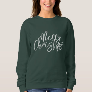 Frohe Weihnachts kalligraphisches Party Dunkelgrün Sweatshirt