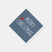 Frohe Weihnachts-Kardinal auf den Sternen Serviette (Ecke)