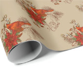 Frohe Weihnachts-Kardinal Geschenkpapier (Rolleneckpunkt)