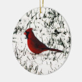Frohe Weihnachts-Kardinal Keramik Ornament (Links)
