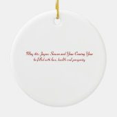 Frohe Weihnachts-Kardinal Keramik Ornament (Hinten)