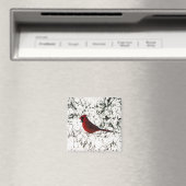 Frohe Weihnachts-Kardinal Magnet (In Situ (Geschirrspüler))