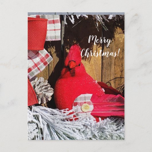 Frohe Weihnachts-Kardinal Postkarte (Vorderseite)