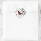 Frohe Weihnachts-Kardinal Runder Aufkleber (Tasche)