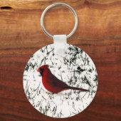 Frohe Weihnachts-Kardinal Schlüsselanhänger (Vorderseite)