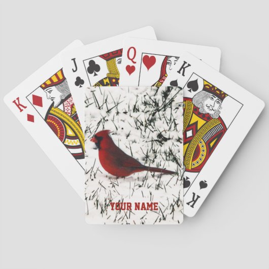 Frohe Weihnachts-Kardinal Spielkarten (Rückseite)