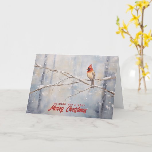 Frohe Weihnachts-Kardinal Weihnachtskarte Karte (Gelbe Blume)