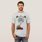 Frohe Weihnachts-kariert-LKW T-Shirt (Vorne ganz)