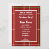 Frohe Weihnachts-Karo Karierte Weihnachts-Party-Ve Einladung (Rückseite)