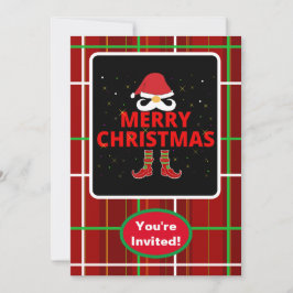 Frohe Weihnachts-Karo Karierte Weihnachts-Party-Ve Einladung