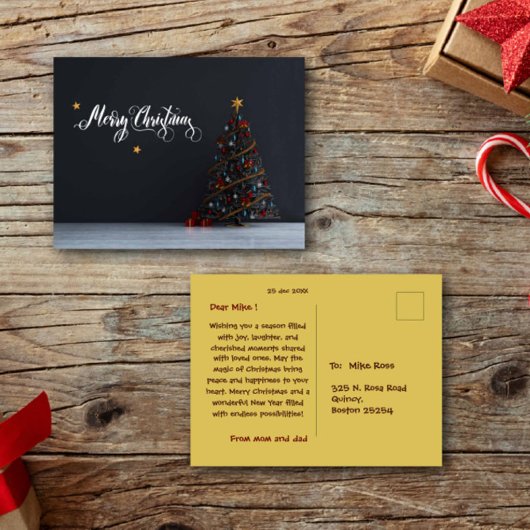 Frohe Weihnachts-Karte Moderne & Klassische Postkarte