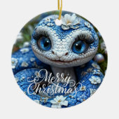 Frohe Weihnachts-Keramik Circle Ornament (Vorne)