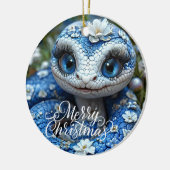 Frohe Weihnachts-Keramik Circle Ornament (Links)