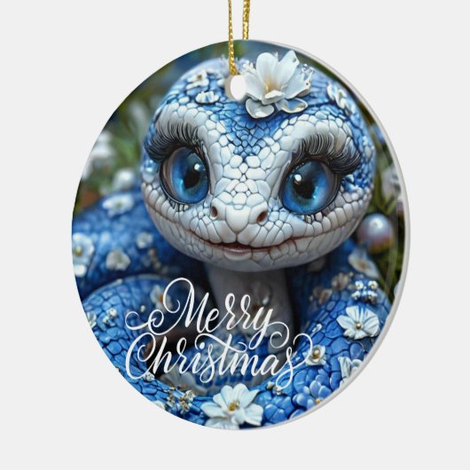 Frohe Weihnachts-Keramik Circle Ornament (Links)