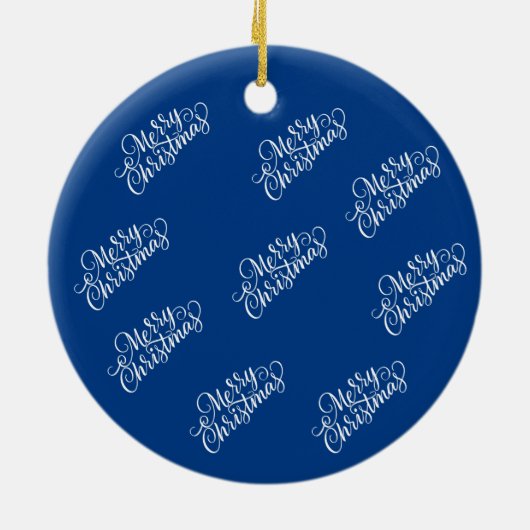 Frohe Weihnachts-Keramik Circle Ornament (Hinten)