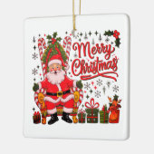 Frohe Weihnachts-Keramik Ornament (Links)