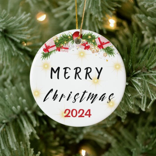 Frohe Weihnachts-Keramik Ornament (Baum)