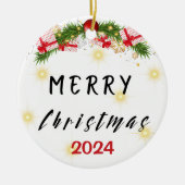 Frohe Weihnachts-Keramik Ornament (Vorne)