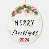 Frohe Weihnachts-Keramik Ornament (Links)