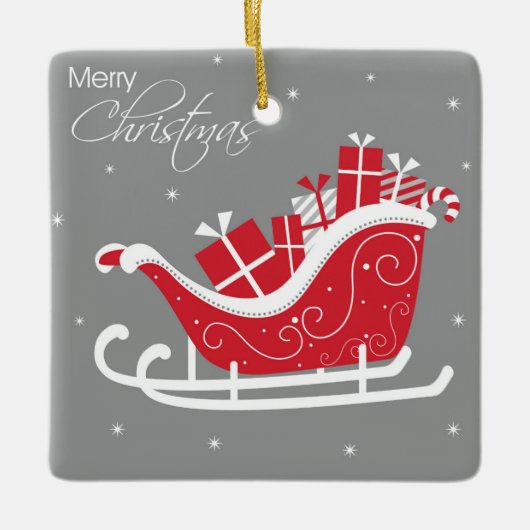 Frohe Weihnachts-Keramik Ornament (Vorderseite)