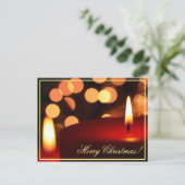 Frohe Weihnachts-Kerzenleuchten Postkarte (Stehend Vorderseite)