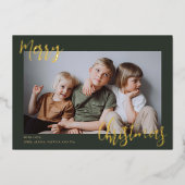 Frohe Weihnachts-Kinder-Foto Folien Feiertagskarte (Vorderseite)