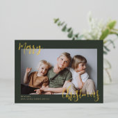 Frohe Weihnachts-Kinder-Foto Folien Feiertagskarte (Stehend vorne)