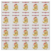 Frohe Weihnachts Kitten Fabric Stoff (Nahaufnahme)