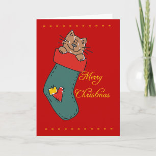 Frohe Weihnachts Kitty Cat Card Feiertagskarte