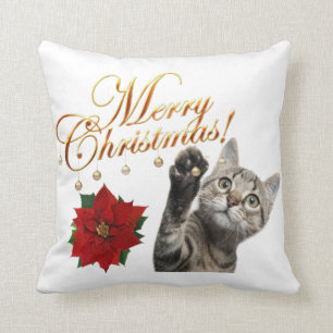 Frohe Weihnachts Kitty Cat Pillow Kissen