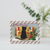 Frohe Weihnachts Kitty Feiertagspostkarte (Stehend Vorderseite)