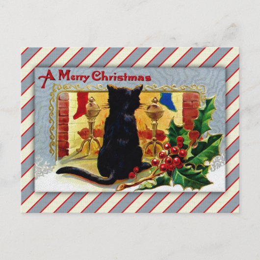 Frohe Weihnachts Kitty Feiertagspostkarte (Vorderseite)