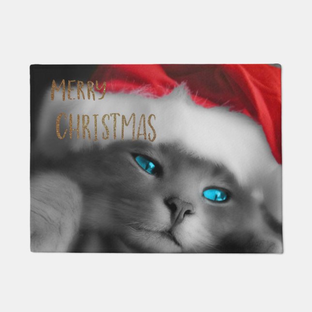 Frohe Weihnachts Kitty Fußmatte (Vorderseite)