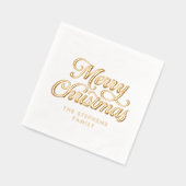 Frohe Weihnachts klassische Retroskriptparty Servietten Mit Folie (Links)