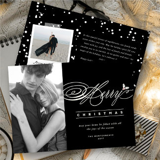Frohe Weihnachts Klassisches Script Foto Elegant C Feiertagskarte