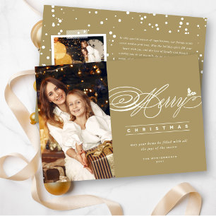 Frohe Weihnachts Klassisches Script Foto Elegant C Feiertagskarte