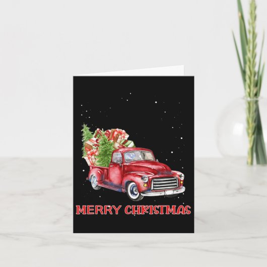 Frohe Weihnachts Klik Red Truck Tree Familie Weihn Karte (Vorderseite)