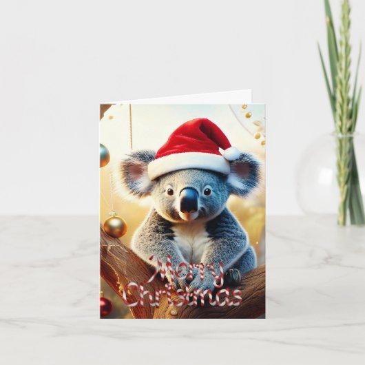 Frohe Weihnachts-Koala in Gumtree Card Karte (Vorderseite)