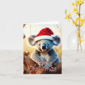 Frohe Weihnachts-Koala in Gumtree Card Karte (Gelbe Blume)
