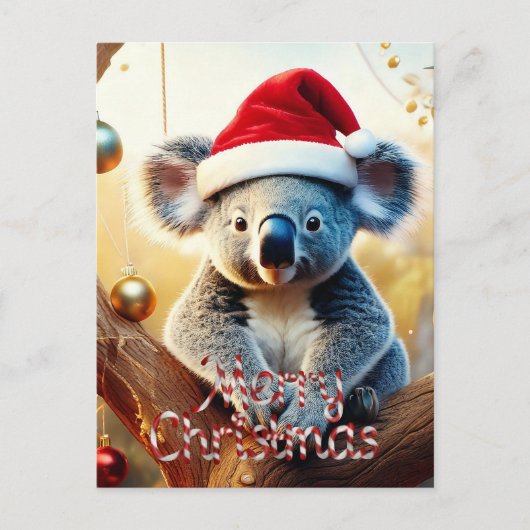 Frohe Weihnachts-Koala in Gumtree Card Postkarte (Vorderseite)