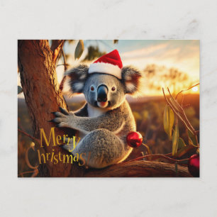 Frohe Weihnachts-Koala in Gumtree Feiertagspostkarte