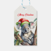 Frohe Weihnachts-Koala in Gumtree Geschenkanhänger (Vorderseite)