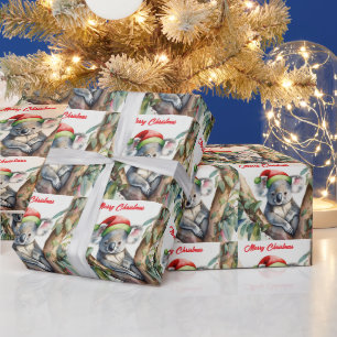 Frohe Weihnachts-Koala in Gumtree Geschenkpapier