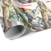 Frohe Weihnachts-Koala in Gumtree Geschenkpapier (Rolleneckpunkt)