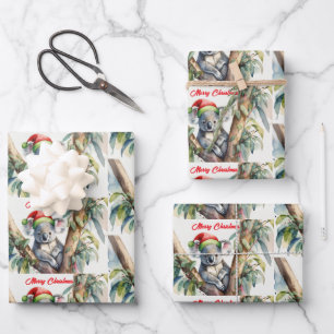 Frohe Weihnachts-Koala in Gumtree Geschenkpapier Set