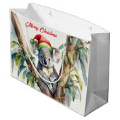 Frohe Weihnachts-Koala in Gumtree Große Geschenktüte (Rückseite Schrägansicht)