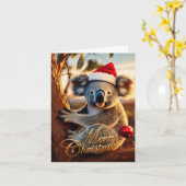 Frohe Weihnachts-Koala in Gumtree Karte (Gelbe Blume)