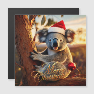 Frohe Weihnachts-Koala in Gumtree Magnetkarte