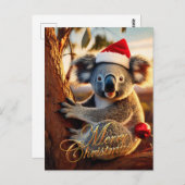Frohe Weihnachts-Koala in Gumtree Postkarte (Vorne/Hinten)