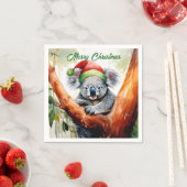 Frohe Weihnachts-Koala in Gumtree Serviette (Beispiel)